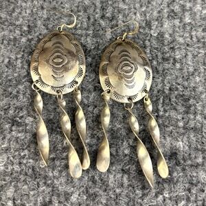Vintage 1993 S Kniesel Concho Dangle Earrings 16g Southwestern Stamped